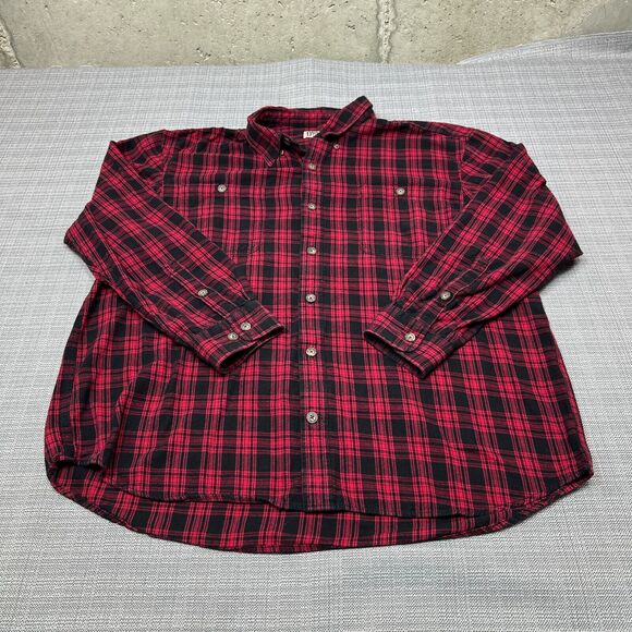 Duluth Trading Shirt Mens XXL Red Plaid Free Swingin' Cabincore Woodsy Camping - Picture 1 of 9